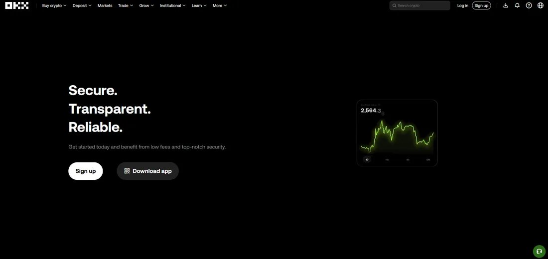 Homepage of OKX (okx.com): the EU platform of OKX Europe Limited, MiCA-licensed by the MFSA in Malta since 27 January 2025